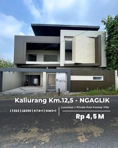 Rumah Mewah Konsep Villa Dengan Kolam Renang Di Jl.Kaliurang Km.12,5