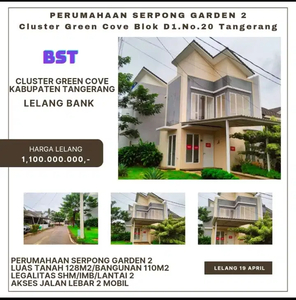 TERMURRAH. Dijual Via Lelang Bank Rumah di Serpong Garden 2