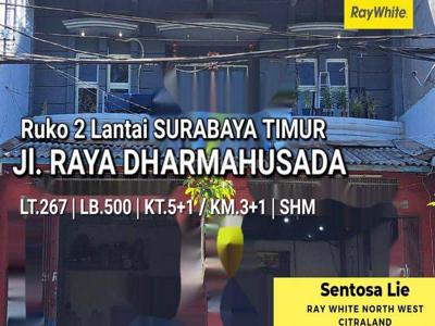 Dijual Ruko Raya Dharma Husada - Nol Jalan Komersial Area Surabaya Timur