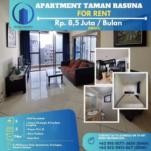 Apartment Taman Rasuna, For Rent, 2 BR, Full Furnished, Siap Huni