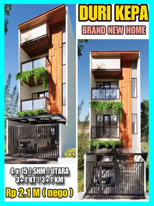 chandra Rumah Duri Kepa 4 X 15 Brand New 3 Lantai