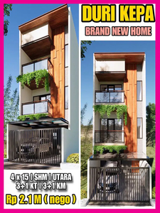 dhyana Rumah Duri Kepa 4 X 15 Brand New 3 Lantai