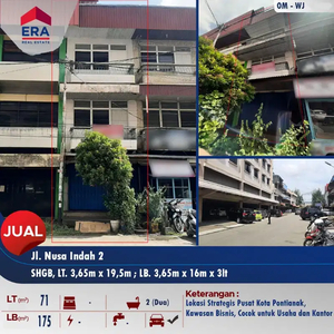 Dijual 1 unit ruko 3lt di kawasan bisnis Jl. Nusa Indah 2