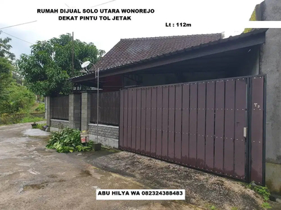 DIJUAL CEPAT RUMAH SOLO UTARA WONOREJO DEKAT PINTU TOL JETAK