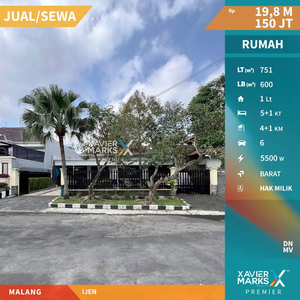 Dijual/Disewakan Rumah Selangkah ke Jalan Besar Ijen Kota Malang