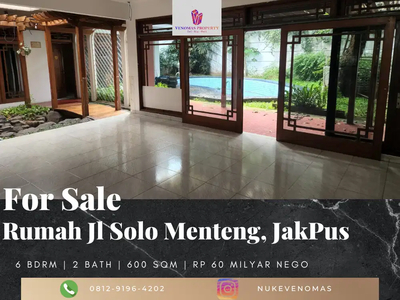 Dijual Rumah Jl Solo Menteng Jakarta Pusat 2 Lantai SHM