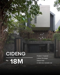 Dijual Rumah Modern Tropical House. CIDENG JAKPUS. Super Strategis