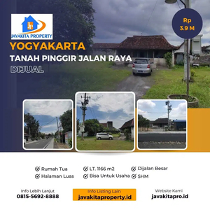 Dijual Tanah Pinggir Jalan Raya Daerah Sleman Yogyakarta