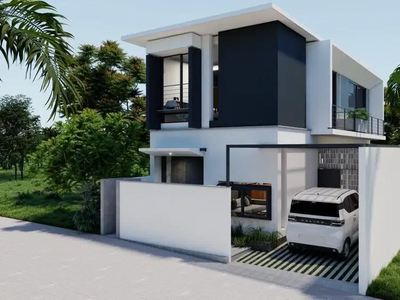 Dijual villa brean new japandi syle jalan raya semer karobokan