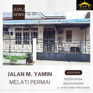 Dijualdisewakan Rumah Jalan M Yamin Melati Permai Kota Pontianak