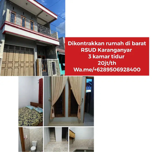 Dikontrakkan rumah minimalis 4 kamar tidur di barat RSUD Karanganyar