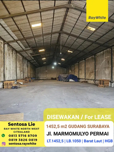 Disewakan 1452 m2 Gudang Surabaya Margomulyo Permai - Greges + Kantor