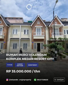 Disewakan MURAH Rumah Villa Merci Medan Resort City cluster Volerdam