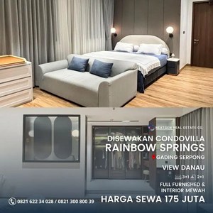 Disewakan Rainbow Springs Condovilla Fully Furnihsed Mewah Hadap Danau