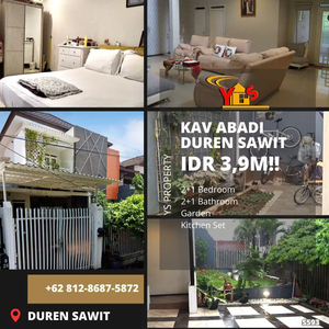 KAV ABADI DUREN SAWIT RUMAH BAGUS 2 LT DLM KOMPLEK AKSES 2 MOBIL S593