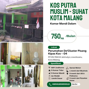 Kost Putra Muslim Mahasiswa (DEKAT UB, POLINEMA, UM)