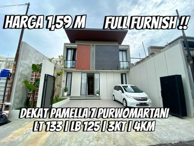 MEWAH KONTEMPORER DIJUAL RUMAH Full Furnish DI PURWOMARTANI KALASAN