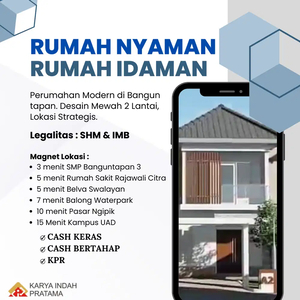 Promo,Rumah Modern 2 Lantai di Banguntapan,Bisa KPR,DP Ringan,SHM,PBG