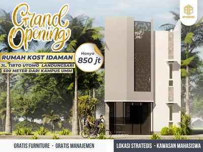 Rumah Kos Murah 2 Lantai, Lokasi Strategis, Dekat Area Kampus, Malang