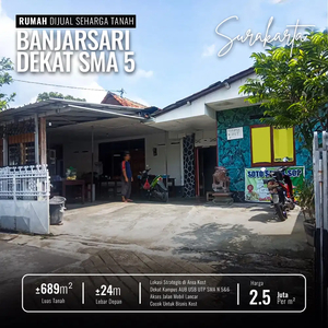 Rumah + Tanah Dijual di Banjarsari Solo Kota Surakarta AUB UTP USB POL