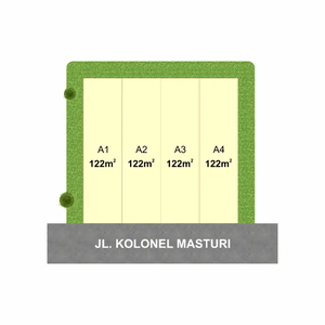 Tanah kavling 122m2 di Jl. Raya Kolonel Masturi, Cimahi/Bandung Barat