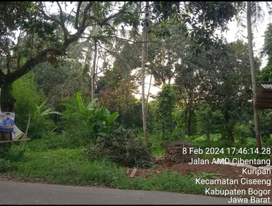 Tanah Pinggir Jalan Untuk Perumahan di Cibentang Ciseeng Bogor