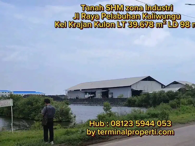 Tanah SHM Zona Industri di Jl Raya Pelabuhan Krajan Kulon