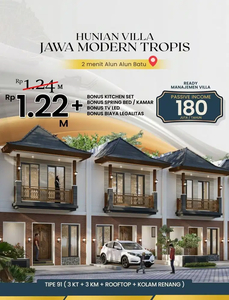 VILLA konsep jawa modern view pemandangan cantik dekat jalan raya