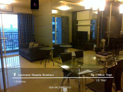 Dijual Apartement Thamrin Residence Middle Floor 3BR Full Furnished
