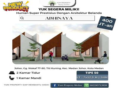 DIJUAL RUMAH ABHINAYA TYPE 50 STRATEGIS NYAMAN DIKOTA MEDAN