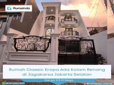 Dijual Rumah Classic Eropa Ada Kolam Renang di Jagakarsa Jakarta