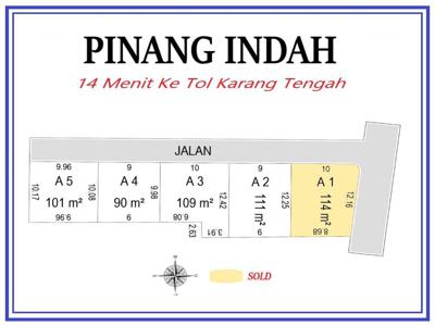 Dijual Tanah Lokasi Strategis Hanya 14 Menit Ke Tol Karang Tengah