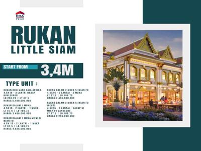 Rukan Little Siam Pik2 3 Lantai Hadap Boulevard Ukuran 4,5x15