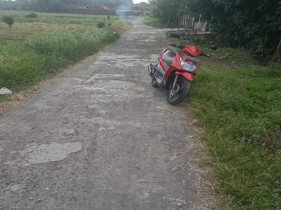 tanah view sawah dengan jalan beton 6 meter