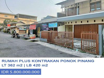 Dijual Rumah Bonus Kontrakan di Pondok Pinang, Jakarta Selatan