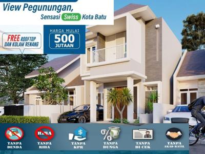 jual tumah villa murah free kolam dan rooftop