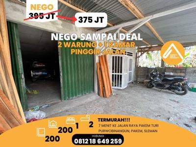 Jual Warung Dan Kamar Tidur Pinggir Jalan Turgo Pakem Termurah