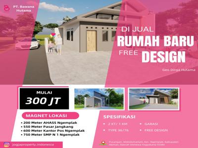 Rumah Luas Free Design Dekat AHASS Ngemplak