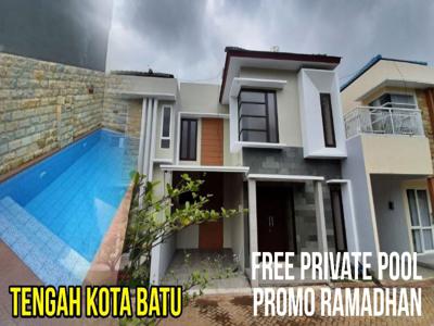 rumah villa promo private pool kota batu