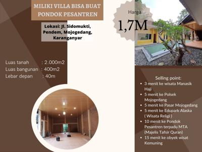 Villa bisa buat Pondok Pesantren tempat asri sejuk