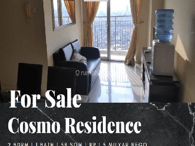 Dijual Apartemen Cosmo Residence 2 Bedroom Furnished Lantai Sedang