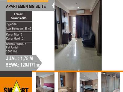 Dijual Apartment 3br Mg Suite Gajahmada Full Furnished