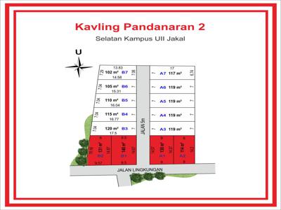 Kavling Dekat Kampus UII, Akses 2 Mobil, Bisa Di Cicil