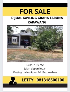 Dijual Murah Kavling Graha Taruna Karawang Rp 699 jt Nego