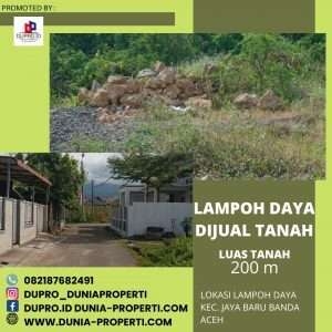 Dijual Tanah LT 200m Di Lampoh Daya Kec Jaya Baru Banda Aceh