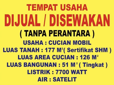 Dijual Tempat Usaha Cucian Mobil