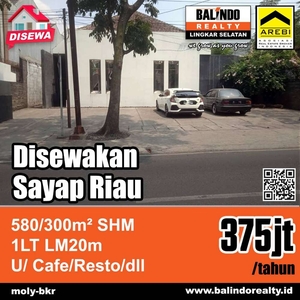 DISEWAKAN RUMAH SAYAP JL RIAU PUSAT KOTA