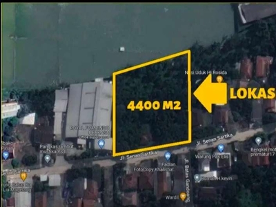 gandoang cileungsi tanah luas 4400 mtr tanah datar area industri