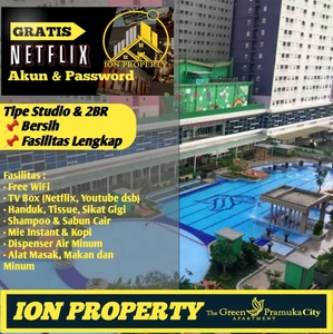 LANTAI RENDAH SEWA TRANSIT STUDIO APARTEMEN THE GREEN PRAMUKA SQUARE