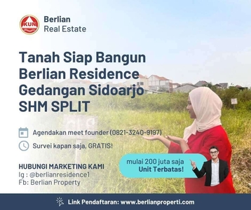 Tanah Berlian di main road Surabaya Sidoarjo harga naik tiap bulan SHM